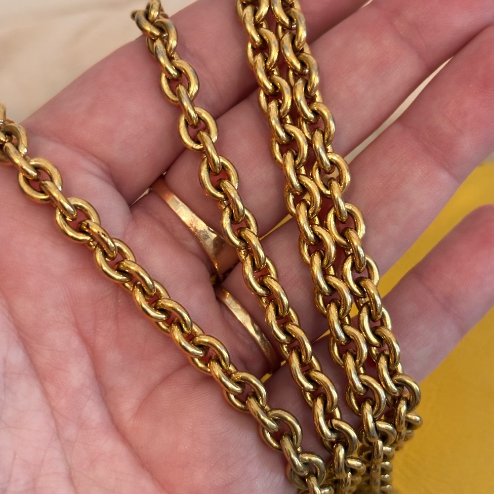 Salvatore Ferragamo Gancini Yellow Leather Flap Chain Shoulder / Crossbody Bag - Picture 15 of 15